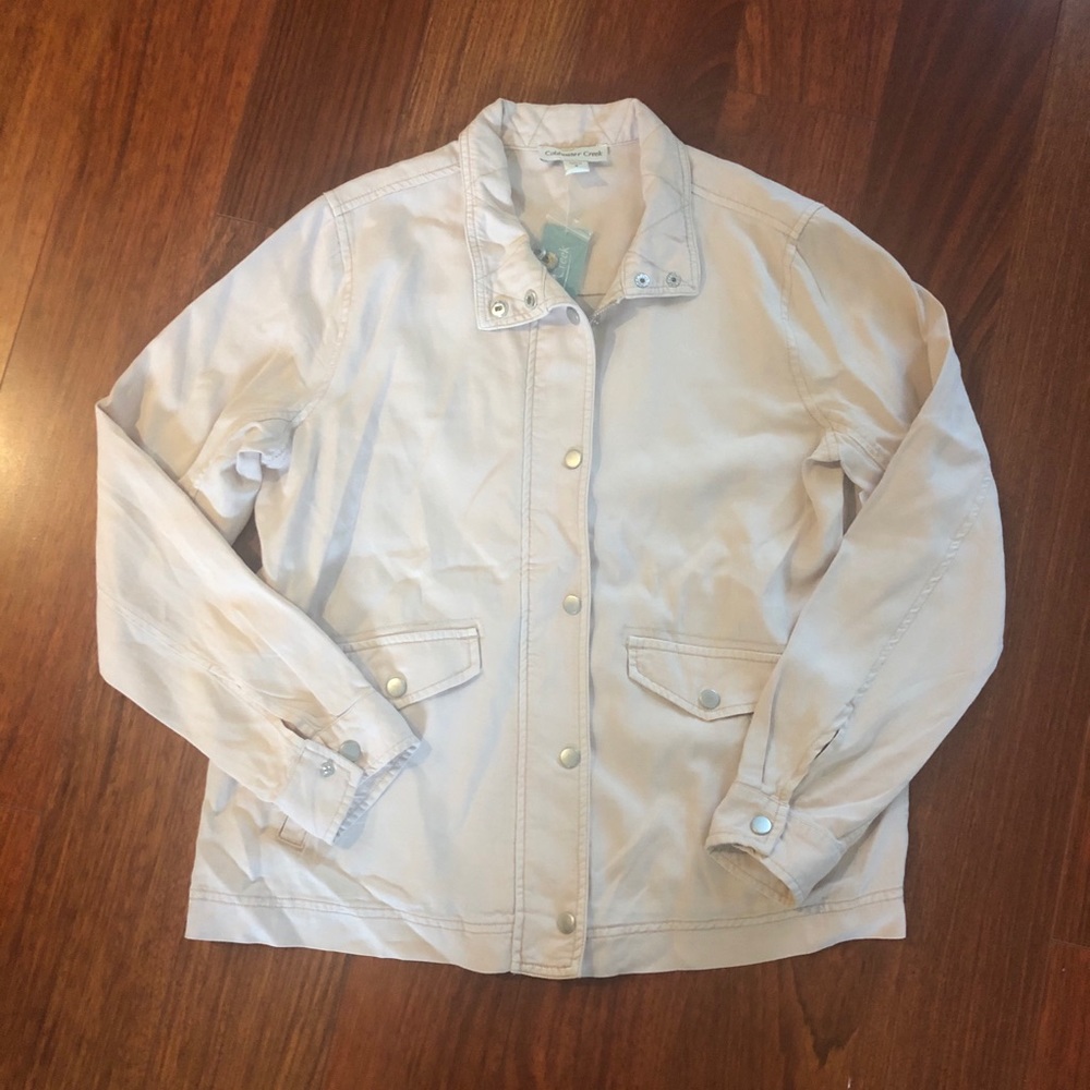 Coldwater Creek Light Peach Button Linen Jacket Size Small